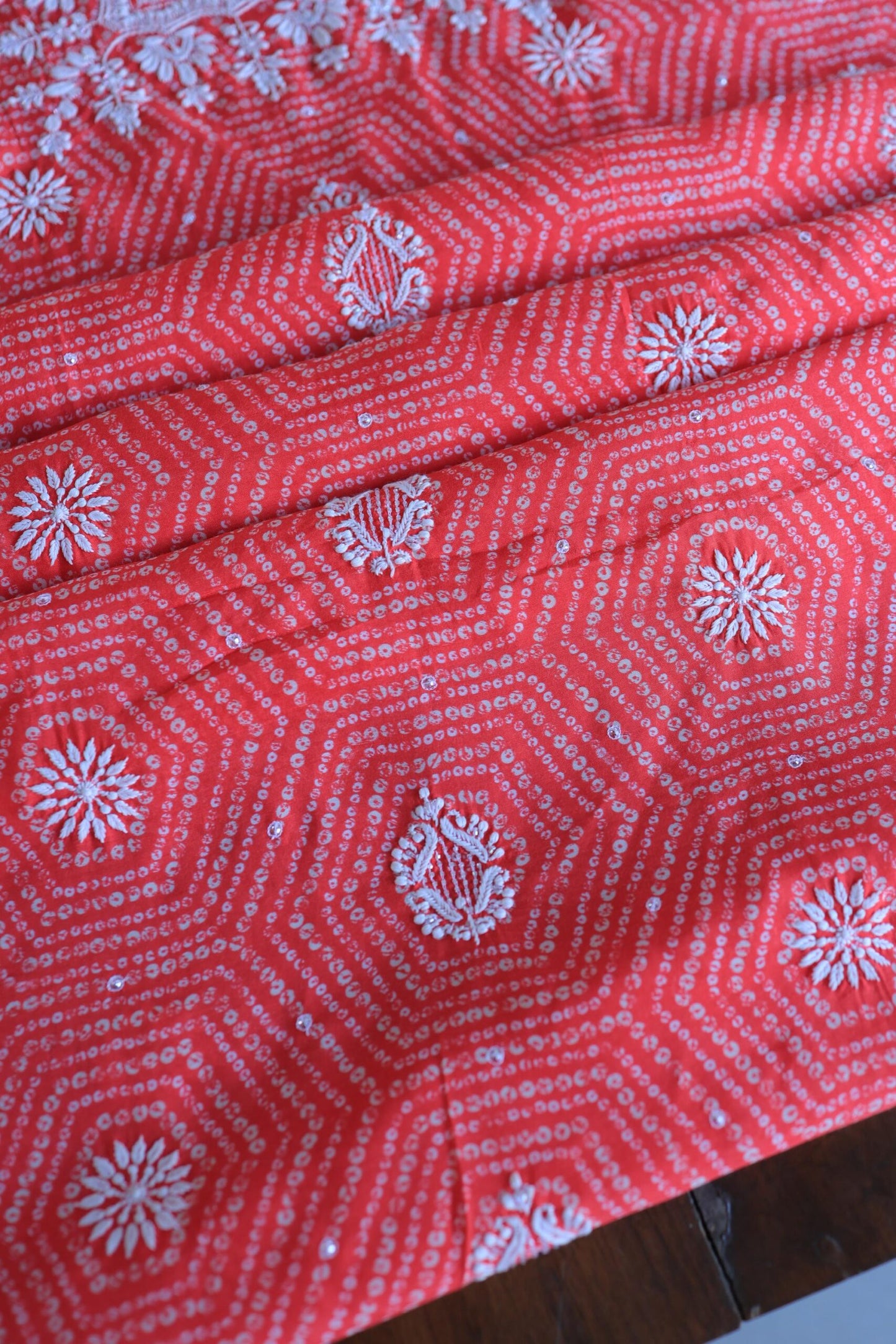 Muslin Chikankari Unstitched Kurta Fabric