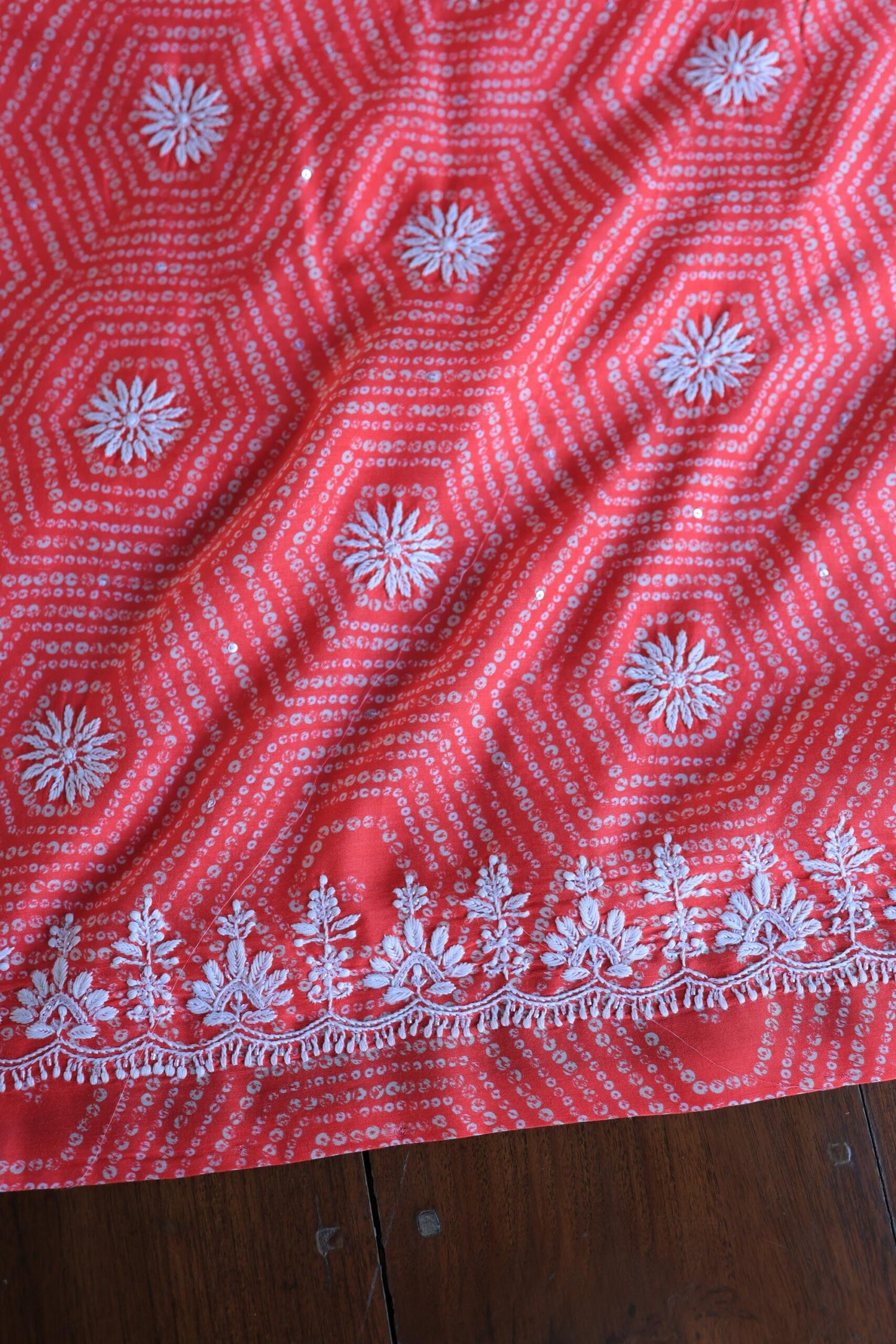 Muslin Chikankari Unstitched Kurta Fabric