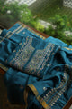 Muted Blue Shade Moonga Silk Chikankari Unstitched Fabric