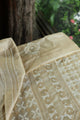 Natural Beige Tussar Silk All Over Front Chikankari Men’s Kurta Fabric