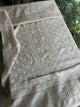 Natural Beige Tussar Silk All Over Front Chikankari Men’s Kurta Fabric