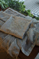 Natural Grey Chanderi Silk Mukaish Badla Unstitched Fabric