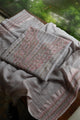 Natural Grey Mal Chanderi Chikankari With Mukaish Ring Line Unstitched Fabric