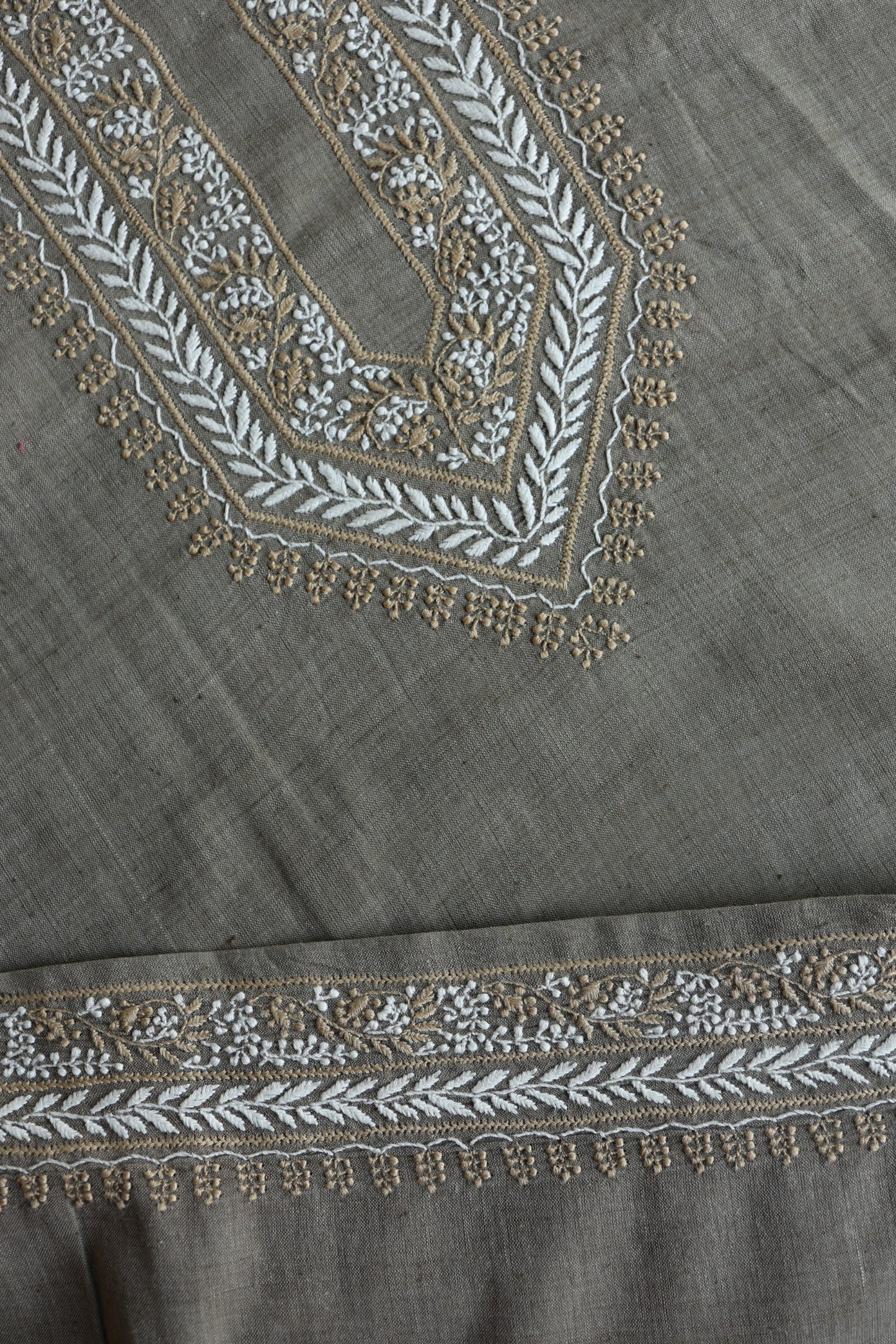 Natural Grey Malkha Handspun Khadi Kurtas Unisex Fabric