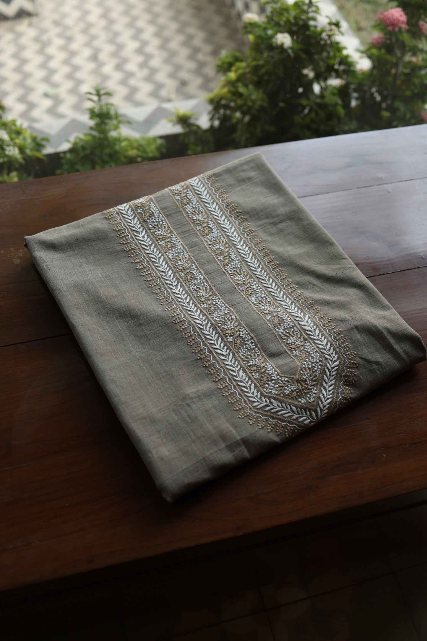 Natural Grey Malkha Handspun Khadi Kurtas Unisex Fabric