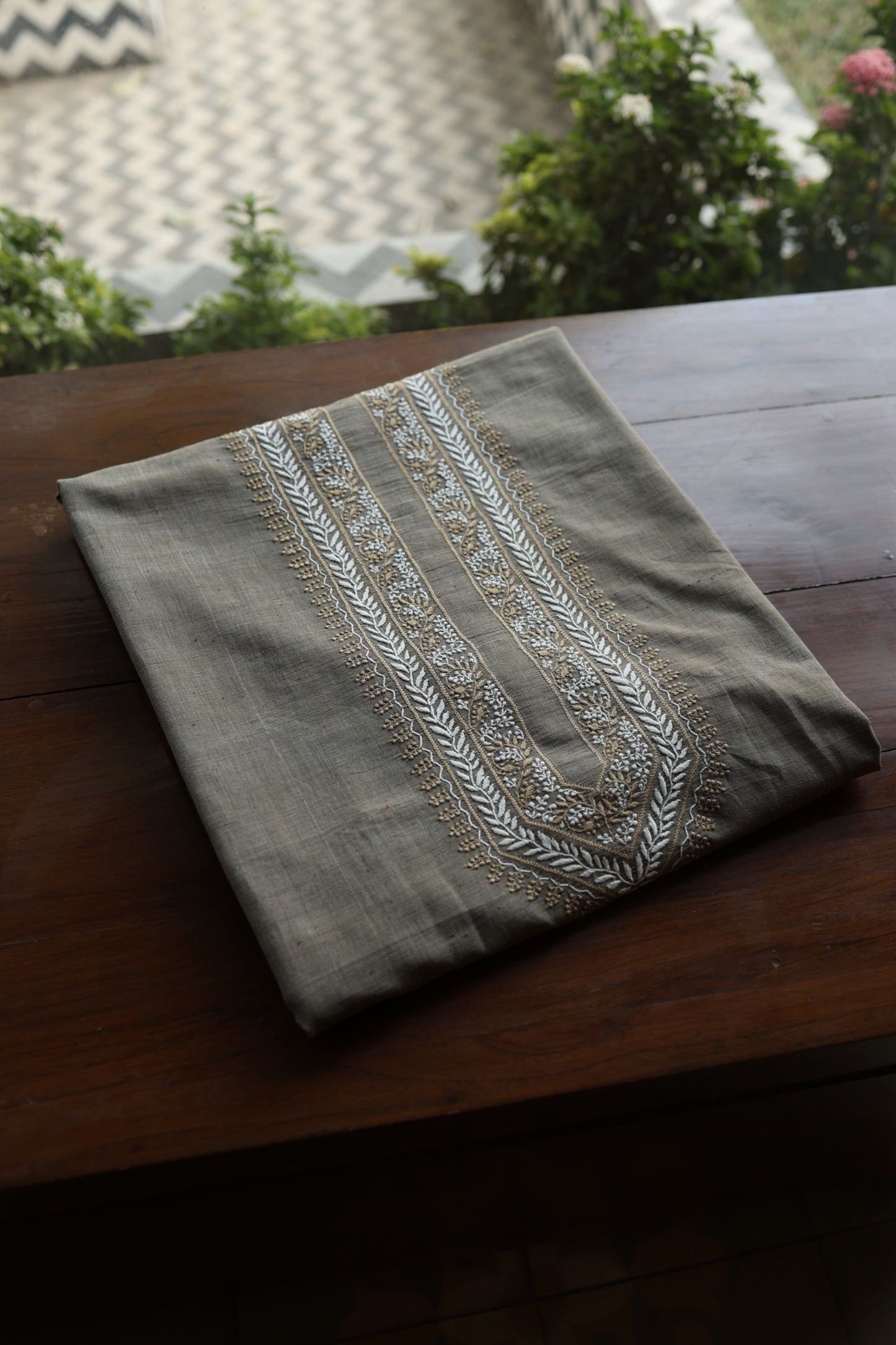 Natural Grey Malkha Handspun Khadi Kurtas Unisex Fabric