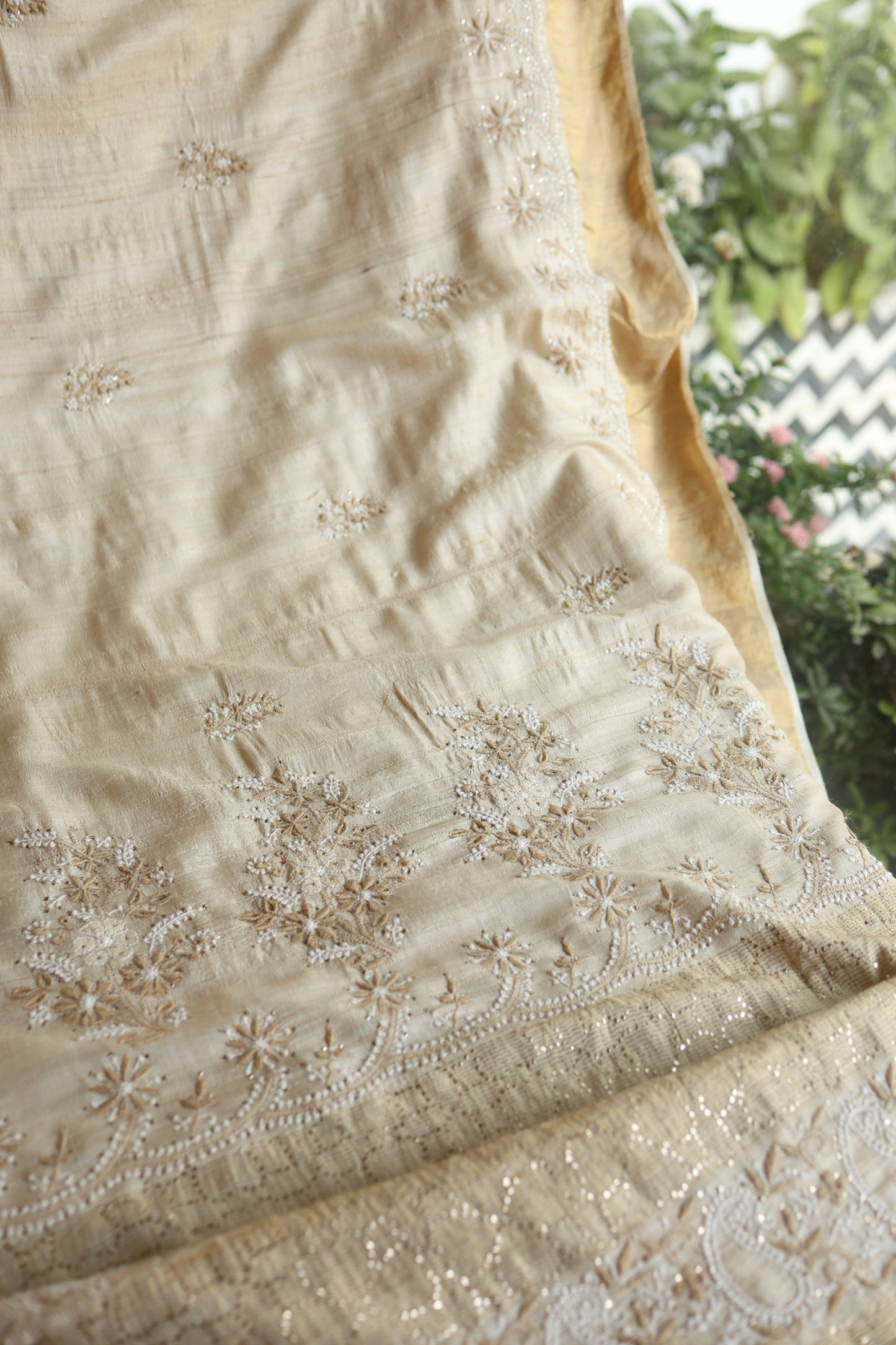 Natural Tussar Silk Shade | Basak Saree