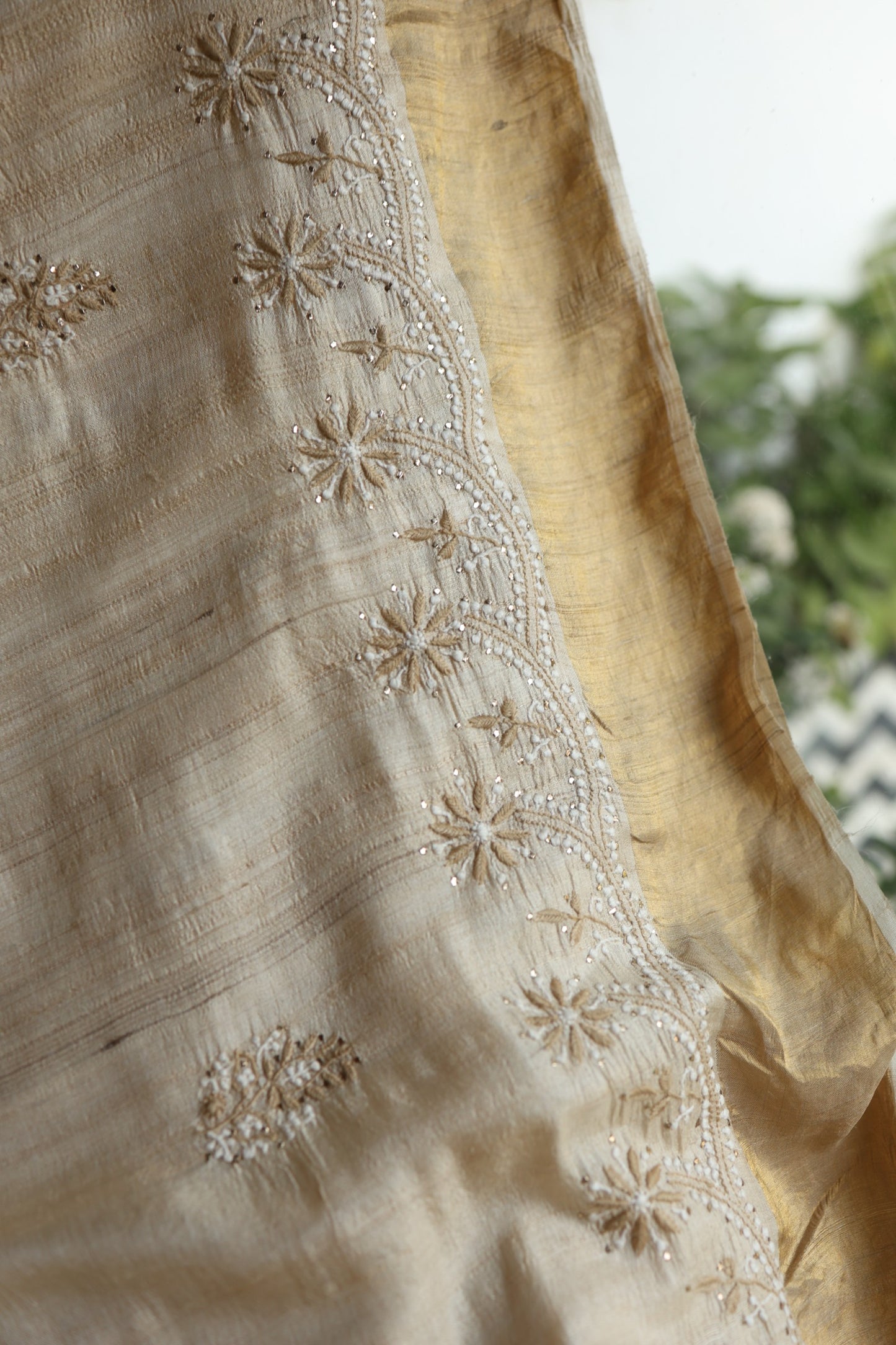 Natural Tussar Silk Shade | Basak Saree