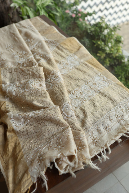 Natural Tussar Silk Shade | Basak Saree