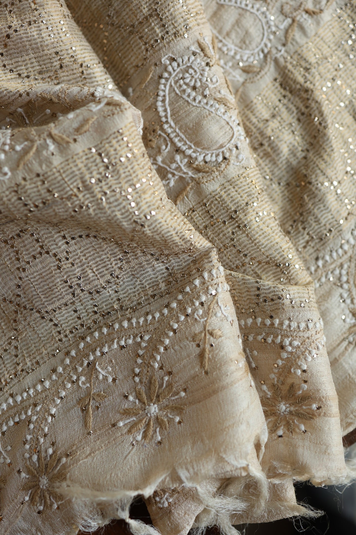 Natural Tussar Silk Shade | Basak Saree