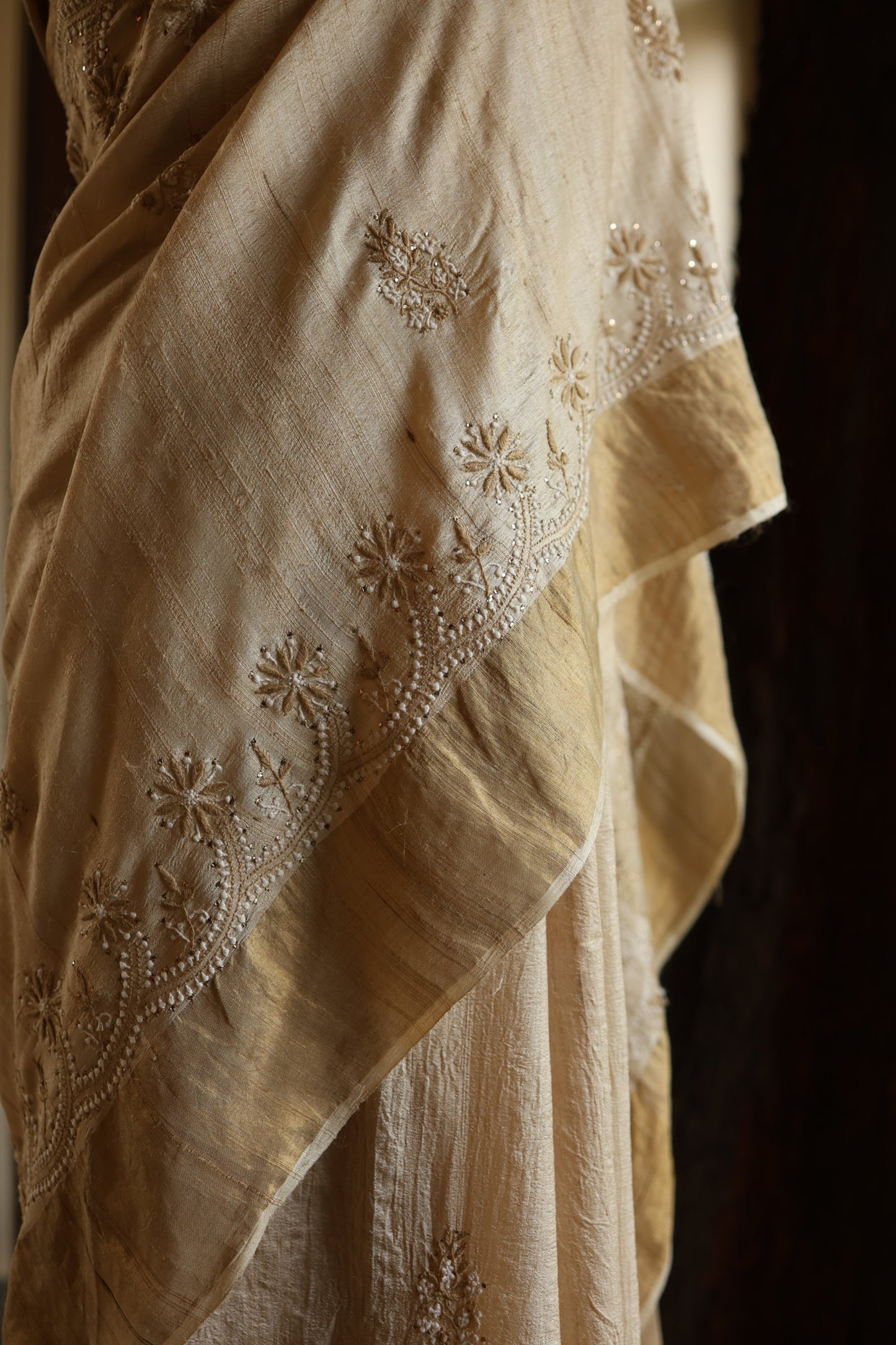 Natural Tussar Silk Shade | Basak Saree