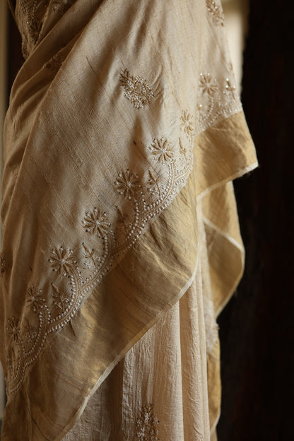Natural Tussar Silk Shade | Basak Saree