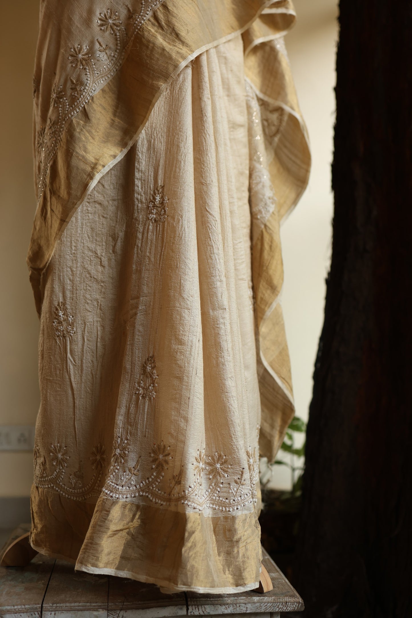 Natural Tussar Silk Shade | Basak Saree