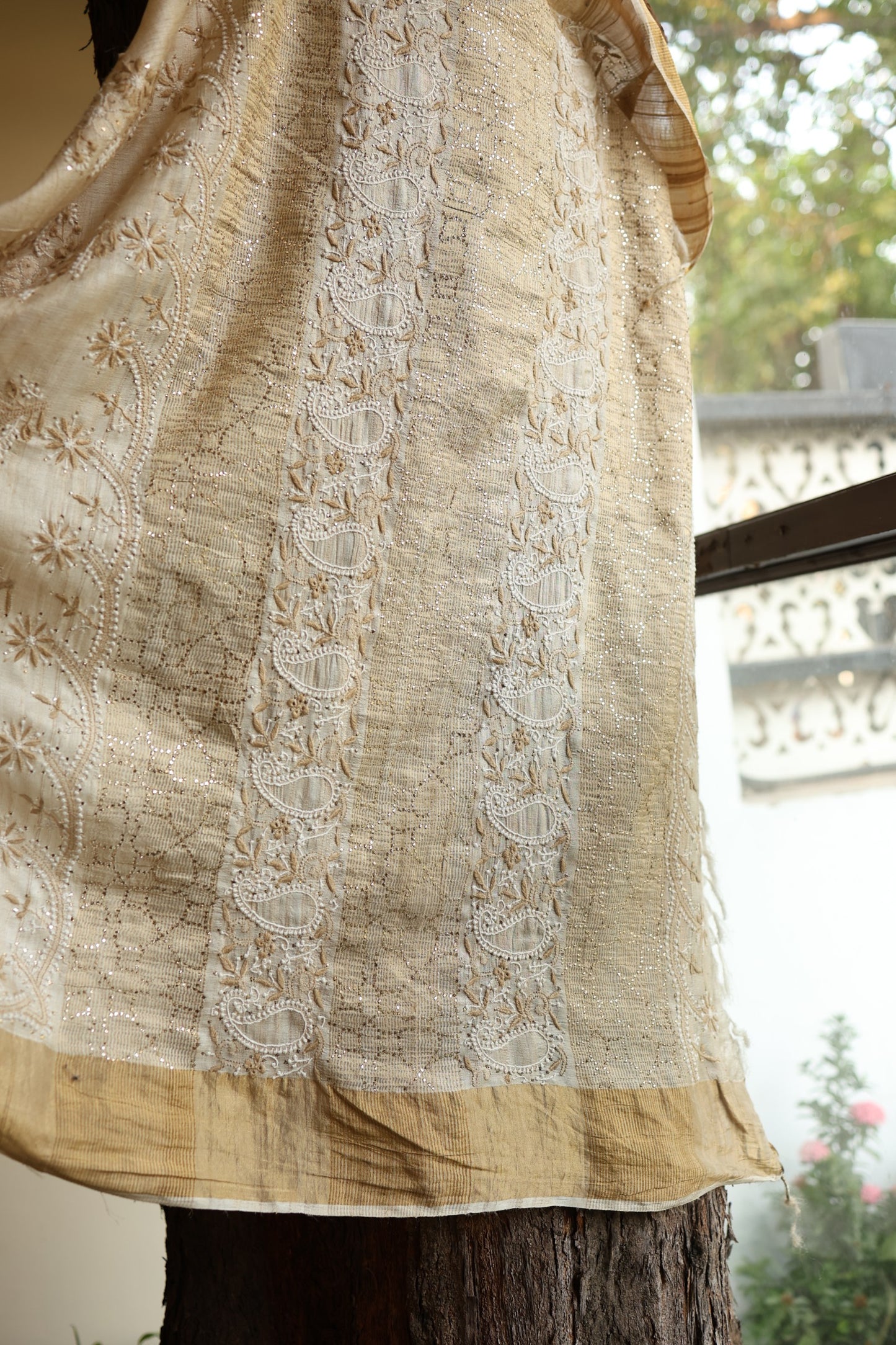 Natural Tussar Silk Shade | Basak Saree