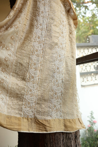 Natural Tussar Silk Shade | Basak Saree