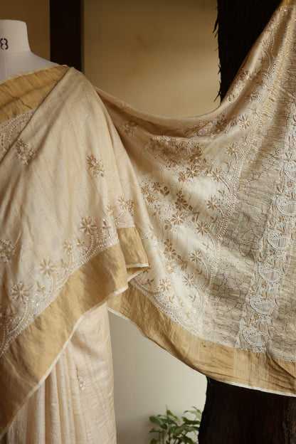 Natural Tussar Silk Shade | Basak Saree