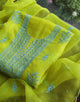 Neon Noor Organza Silk Chikankari Unstitched Kurta Dupatta Set