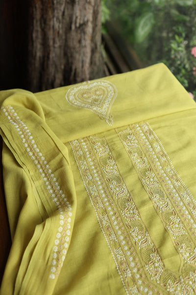 Neon Shade Unisex Chikankari Bengal Muslin Kurta