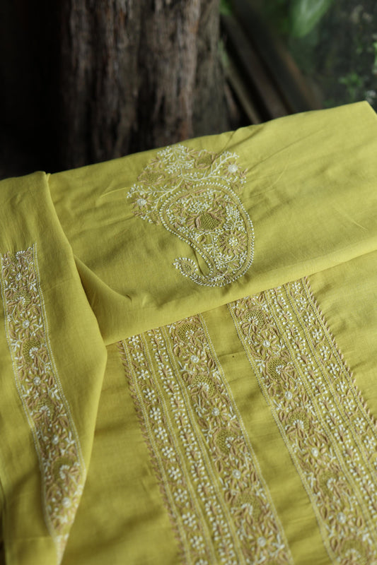 Neon Shade Unisex Chikankari Bengal Muslin Kurta