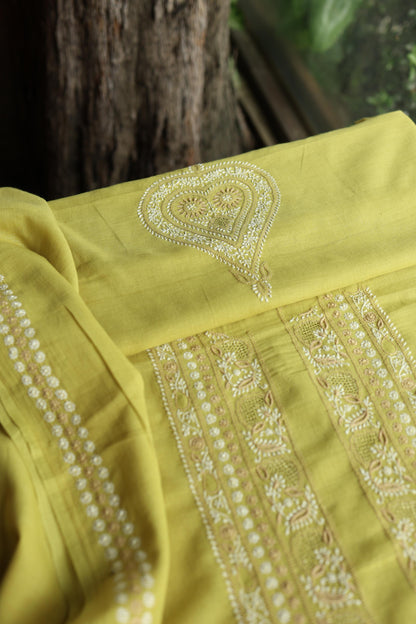 Neon Shade Unisex Chikankari Bengal Muslin Kurta