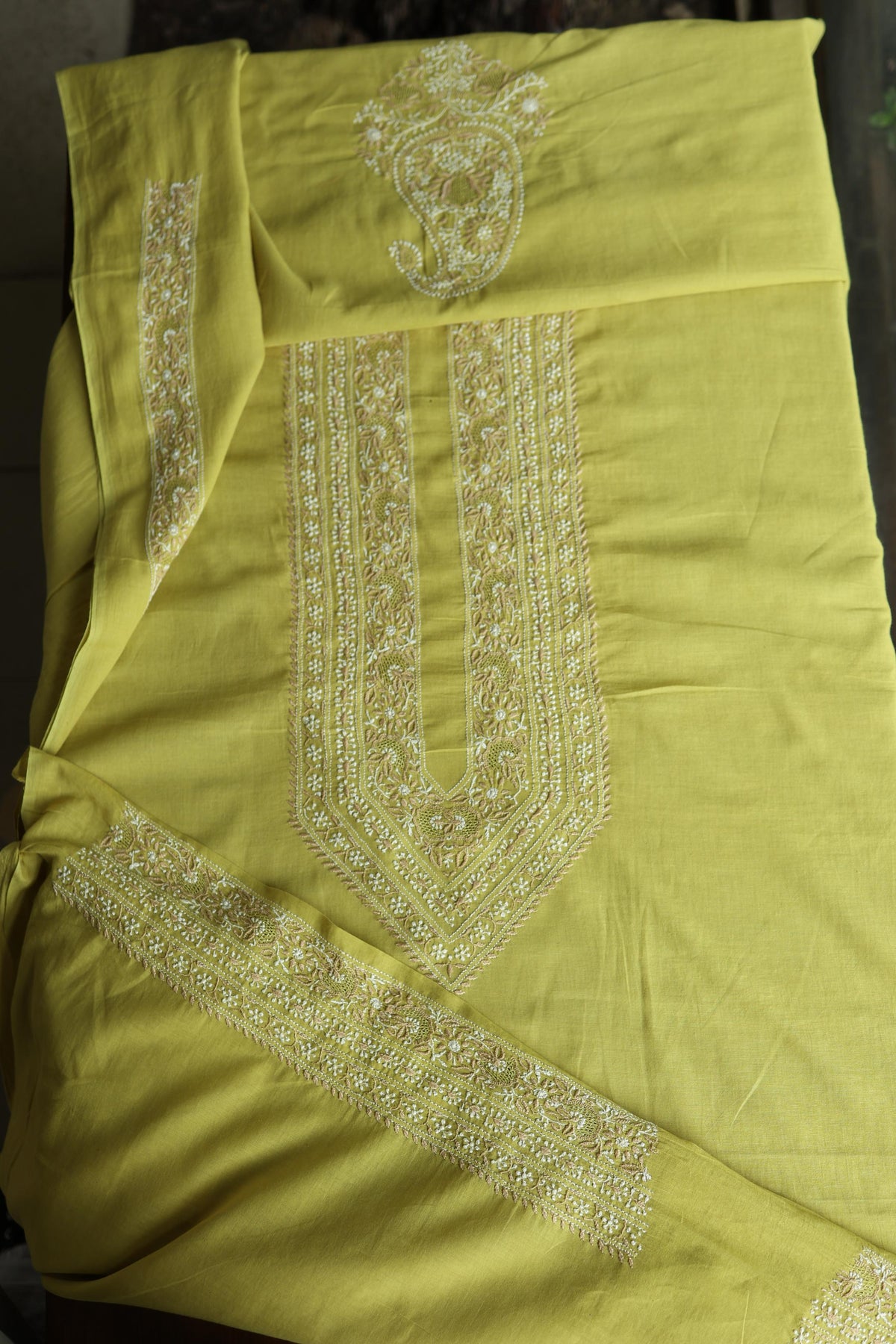 Neon Shade Unisex Chikankari Bengal Muslin Kurta