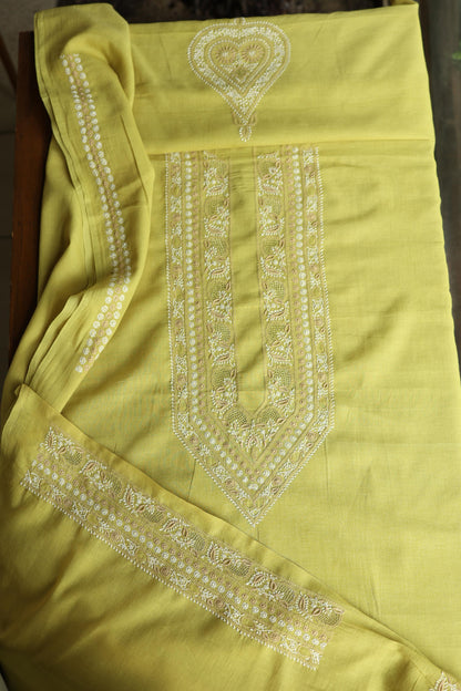 Neon Shade Unisex Chikankari Bengal Muslin Kurta