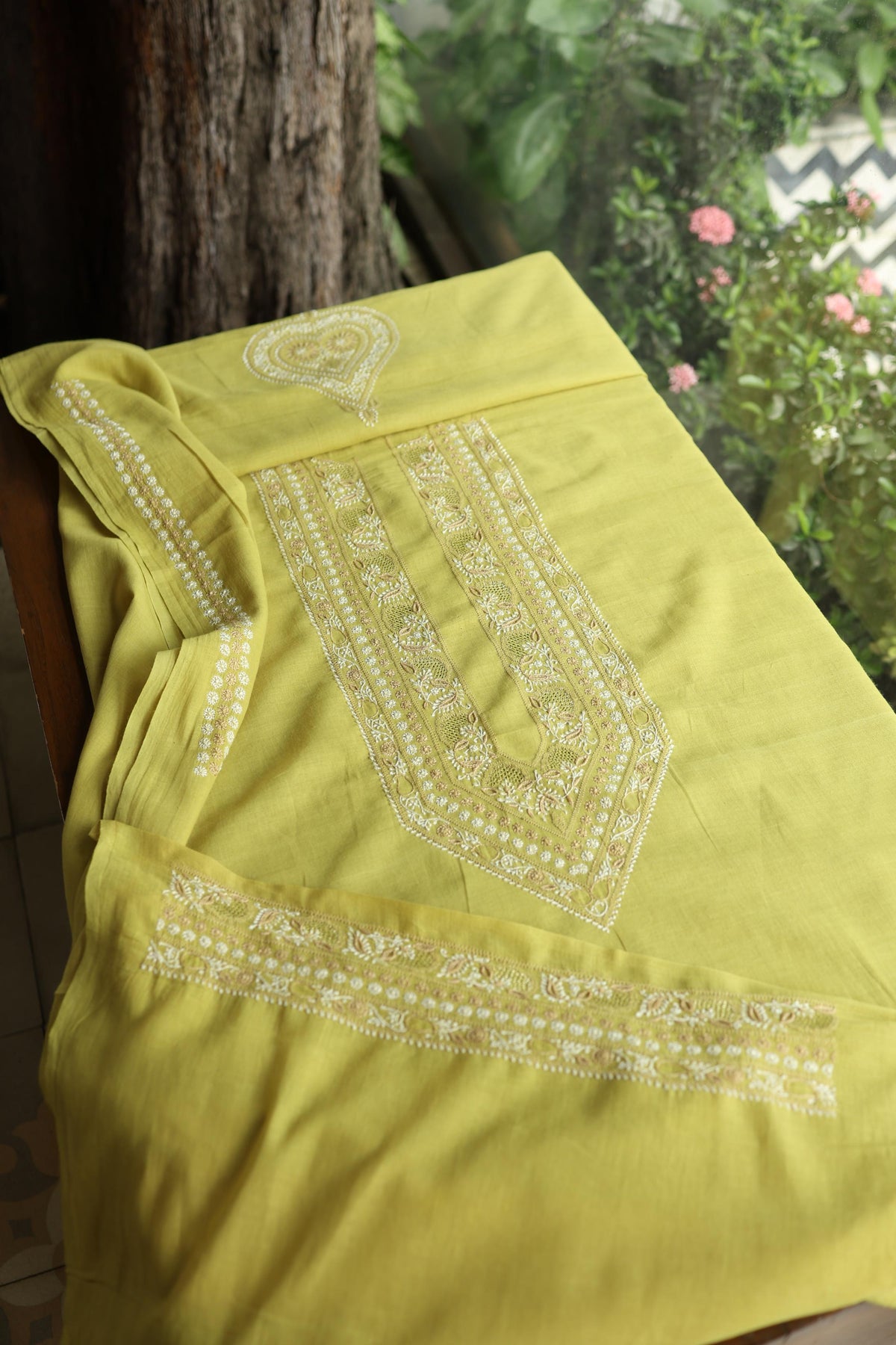 Neon Shade Unisex Chikankari Bengal Muslin Kurta