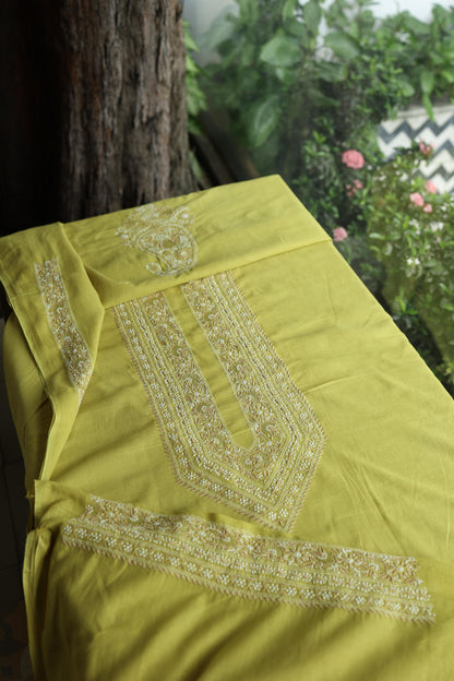 Neon Shade Unisex Chikankari Bengal Muslin Kurta