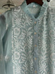Noor Organza Chikankari Frill Collar Ready To Wear Short Top