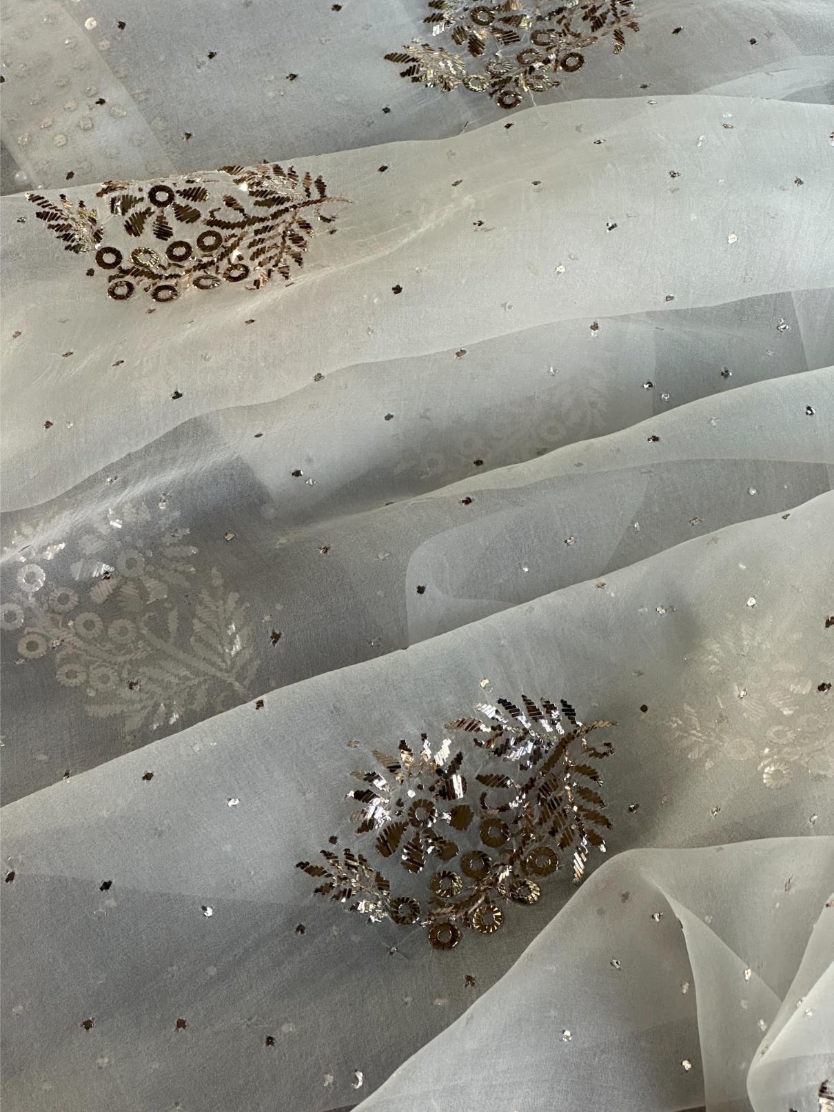 Noor Organza Mukaish Badla Floral Dupatta