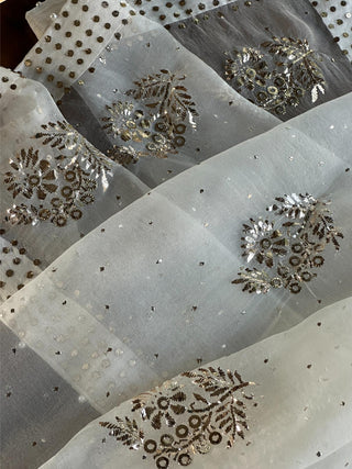 Noor Organza Mukaish Badla Floral Dupatta