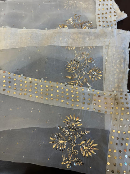 Noor Organza Mukaish Badla Rose Motif Dupatta