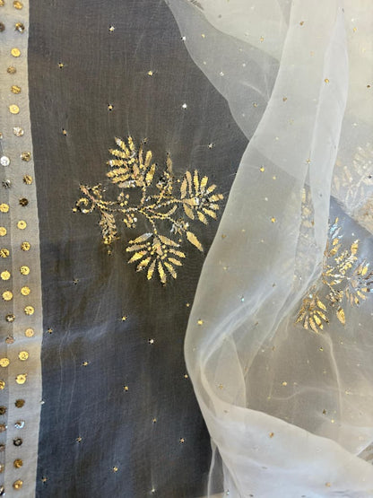 Noor Organza Mukaish Badla Rose Motif Dupatta