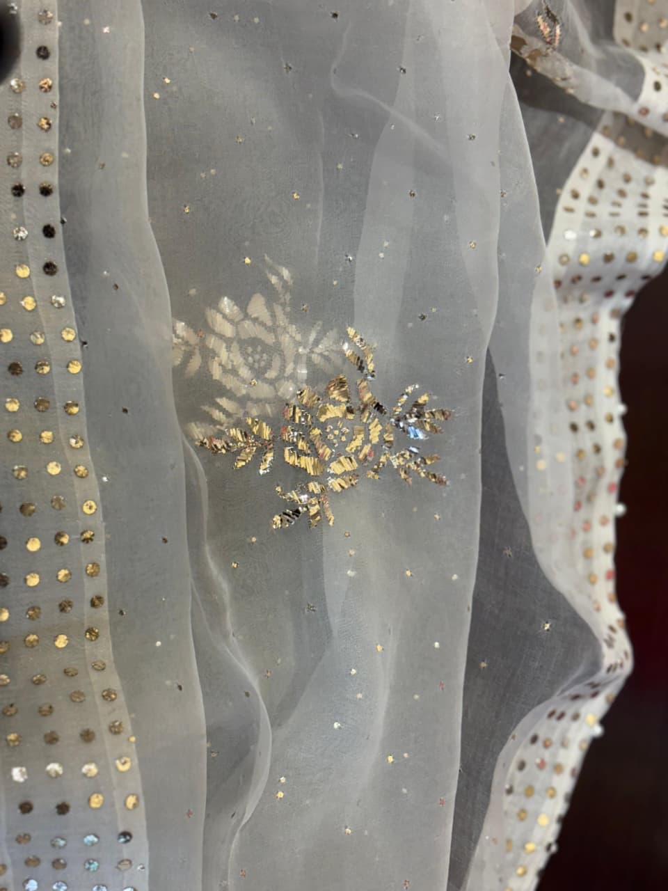 Noor Organza Mukaish Badla Rose Motif Dupatta