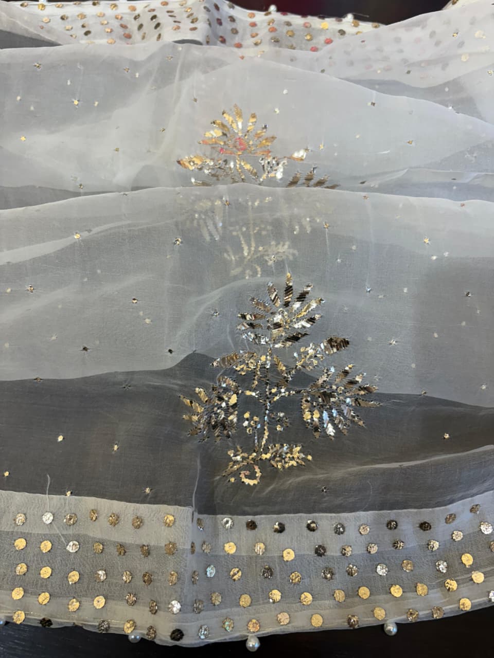 Noor Organza Mukaish Badla Rose Motif Dupatta