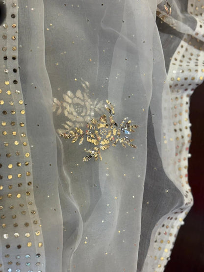 Noor Organza Mukaish Badla Rose Motif Dupatta