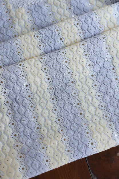 Noor Organza Silk Chikankari With Mukaish Kamdani Fabrics