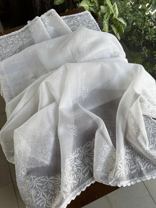Off-White Kota Tepchi Dupatta with Crocia Lace