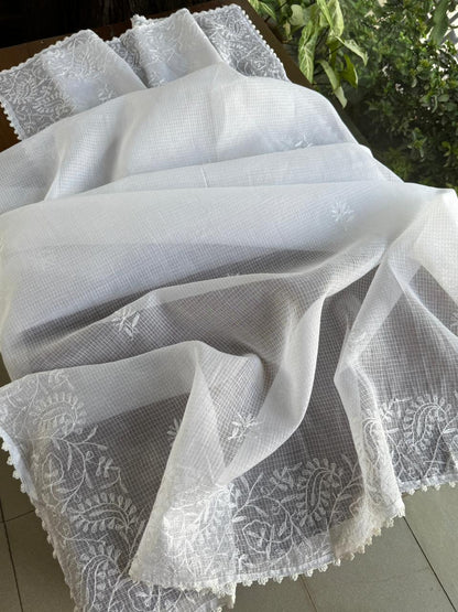 Off-White Kota Tepchi Dupatta with Crocia Lace