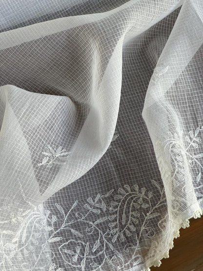 Off-White Kota Tepchi Dupatta with Crocia Lace