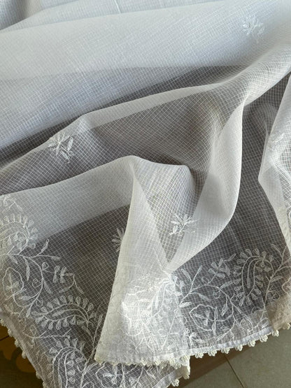 Off-White Kota Tepchi Dupatta with Crocia Lace