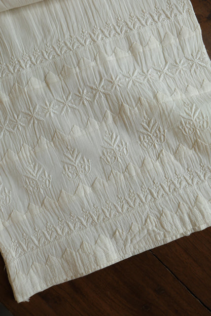 Off White Daraz Cotton Applique Chikankari Palazzo