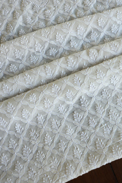 Off White Pure Georgette Kurtas Unisex Fabric