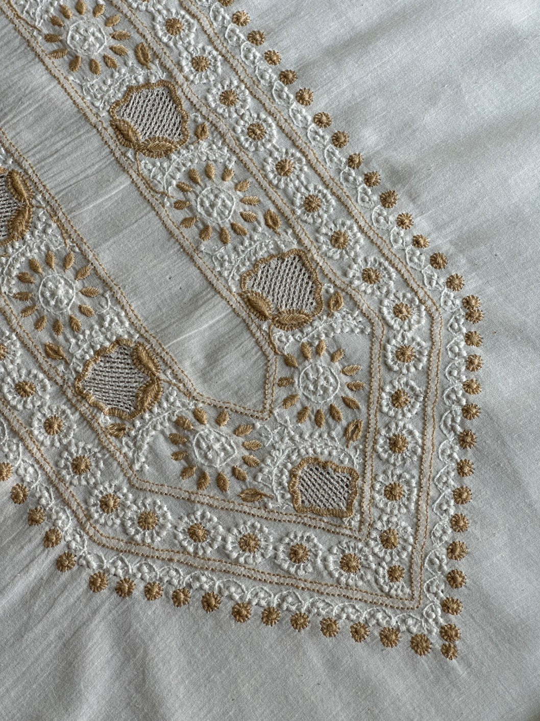 Off White Shade Unisex Chikankari Bengal Muslin Kurtas
