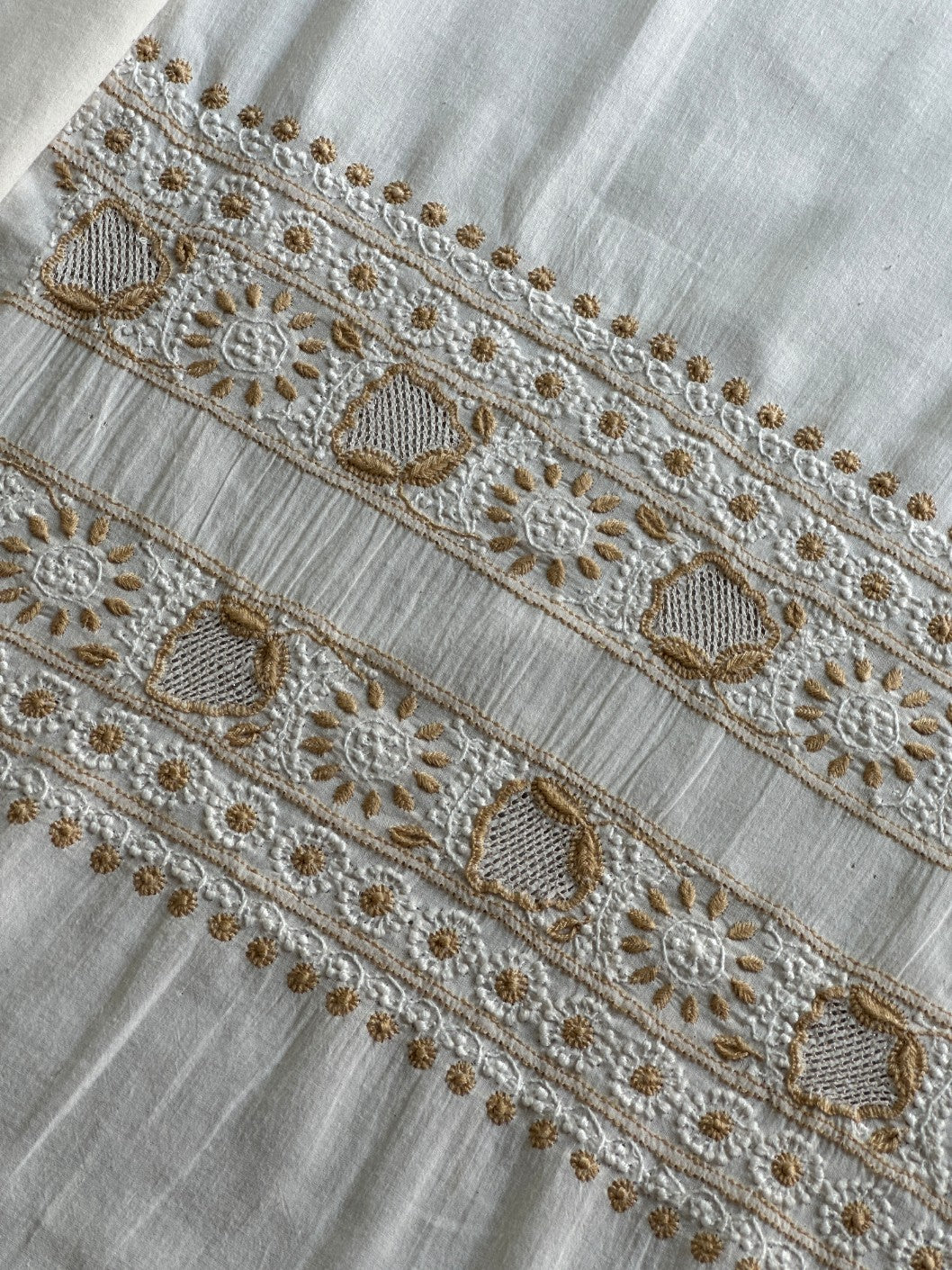 Off White Shade Unisex Chikankari Bengal Muslin Kurtas
