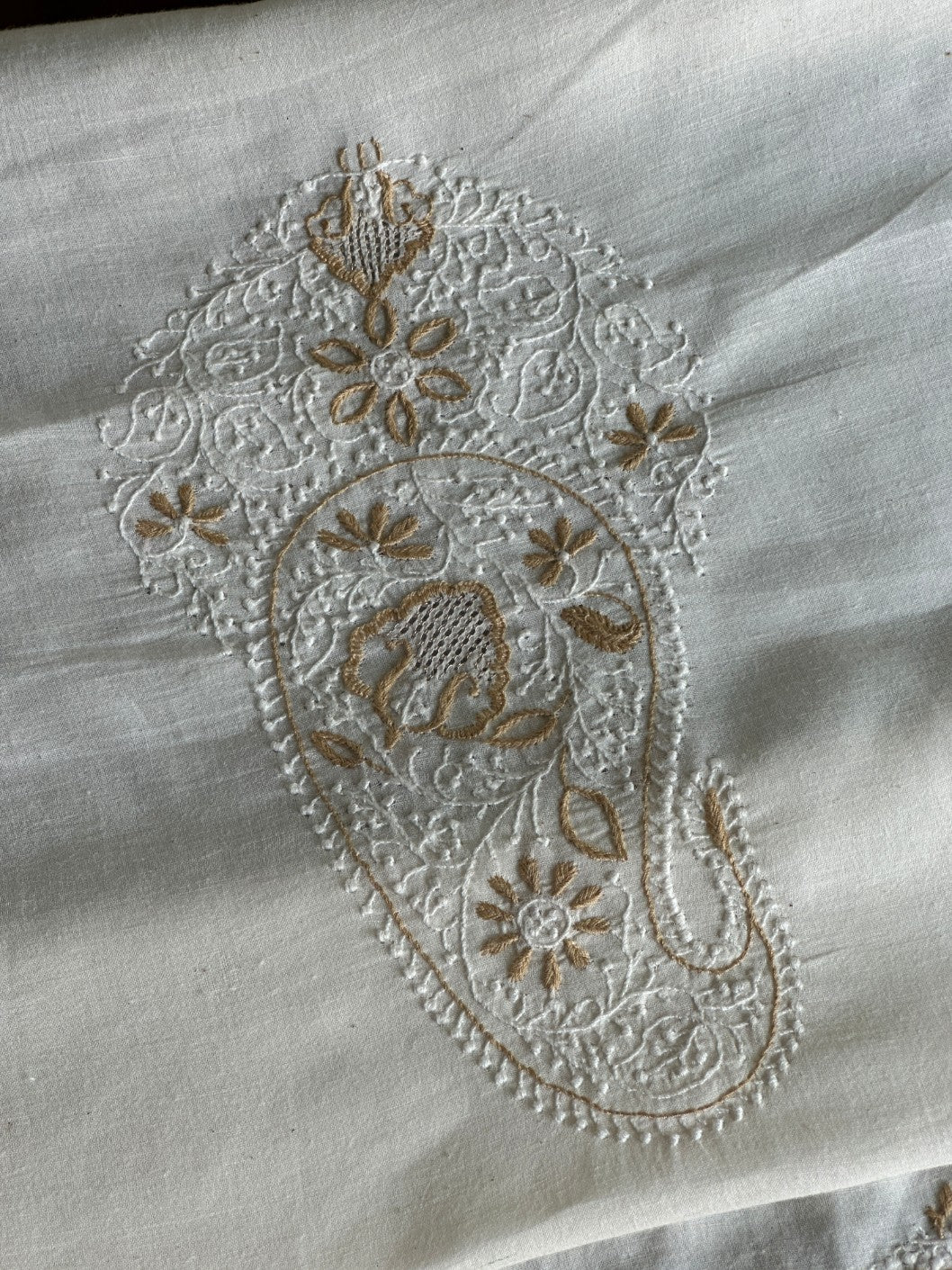 Off White Shade Unisex Chikankari Bengal Muslin Kurtas