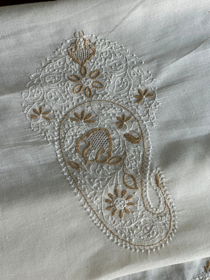 Off White Shade Unisex Chikankari Bengal Muslin Kurtas