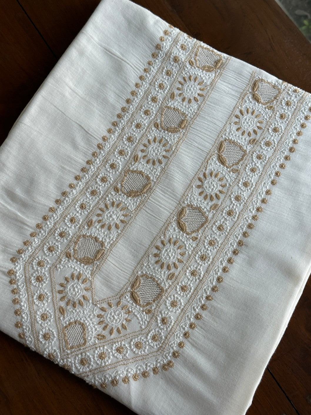 Off White Shade Unisex Chikankari Bengal Muslin Kurtas
