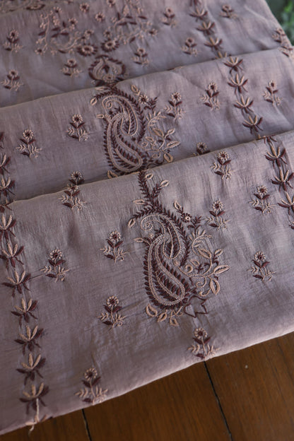 Old Lavender Mul Chanderi Silk Kalamkari Unstitched Kurta Dupatta Set