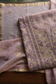 Old Lavender Shade Tissue Silk Chikankari Unstitched Fabric